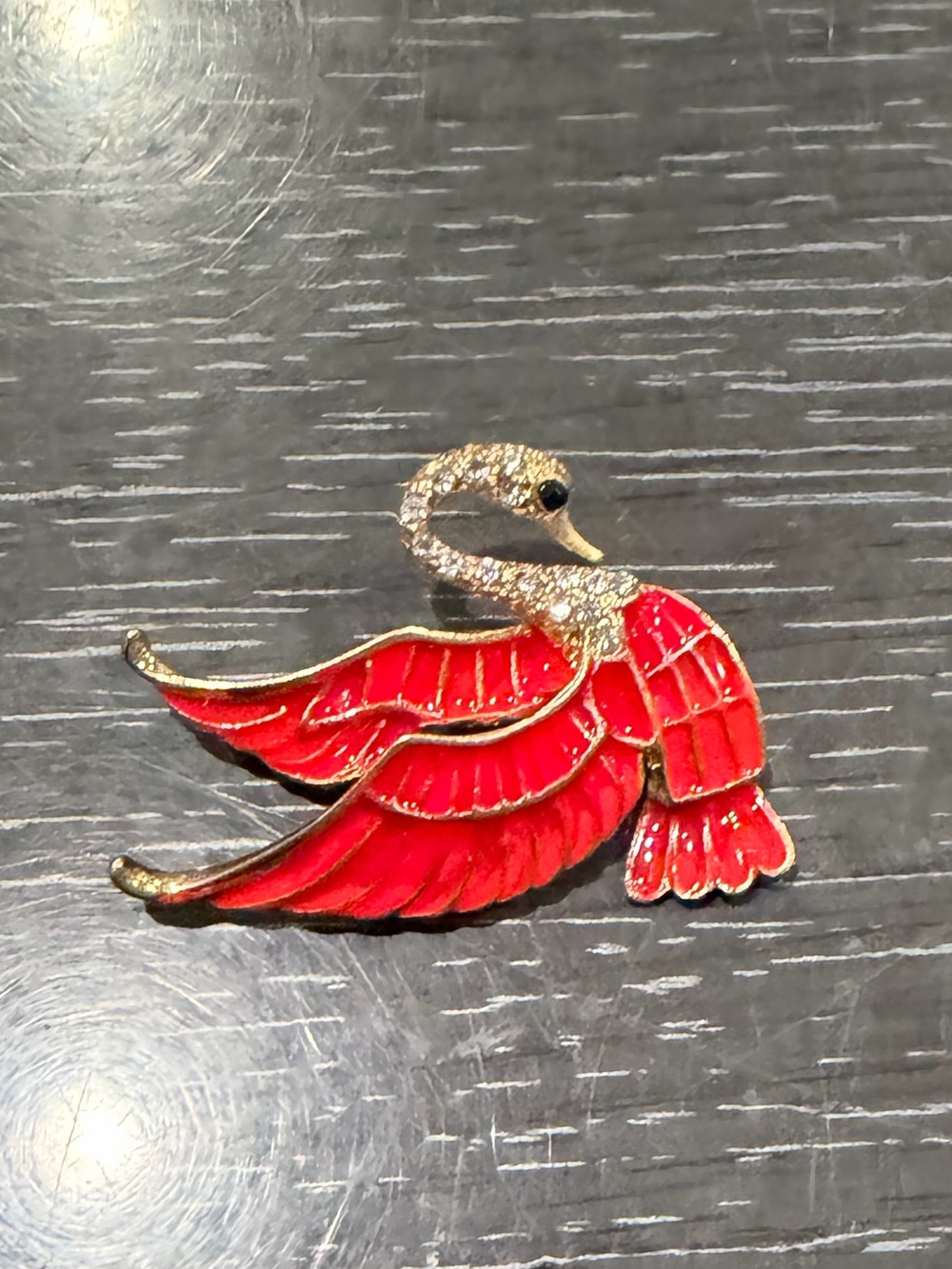 Red Swan Bird Brooch Pin - Classic Fashion Accessory